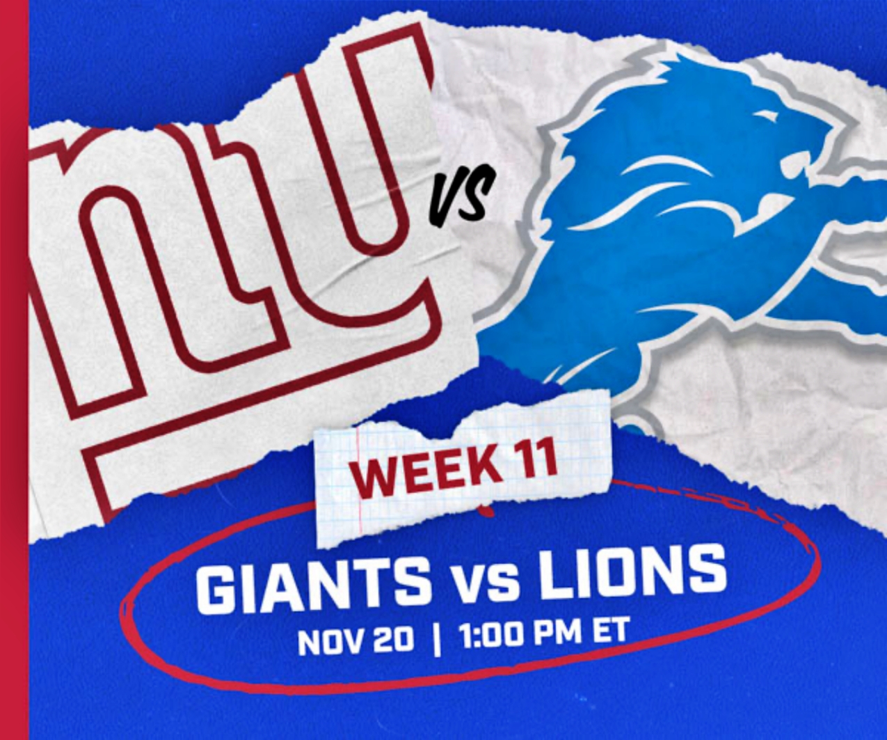 NFL Week 11 Lions vs. Giants New York Football Stays Hot